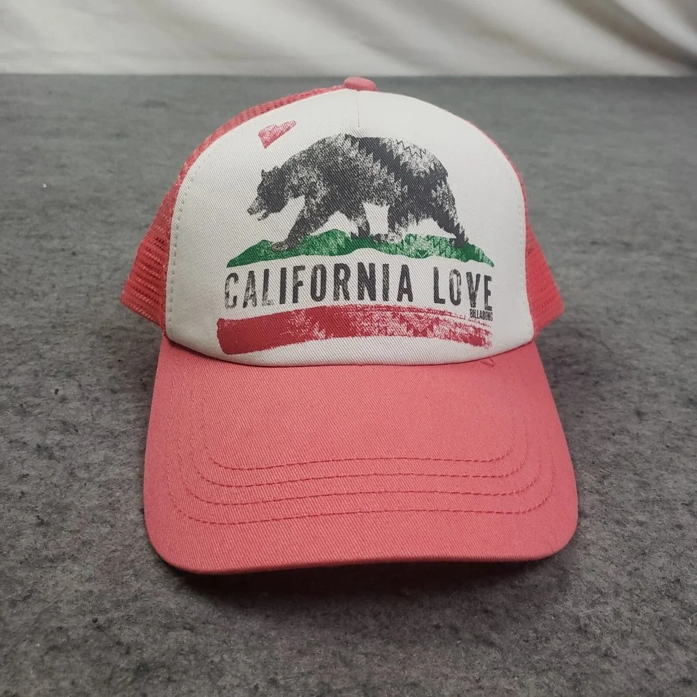 Billabong‎ Hat Cap OS Snap Back Trucker Pink White Mesh Surfer Surfing Womens